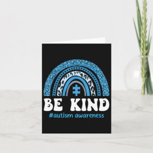 Be Kind Autism Awareness Cute Puzzle Rainbow Choos Card