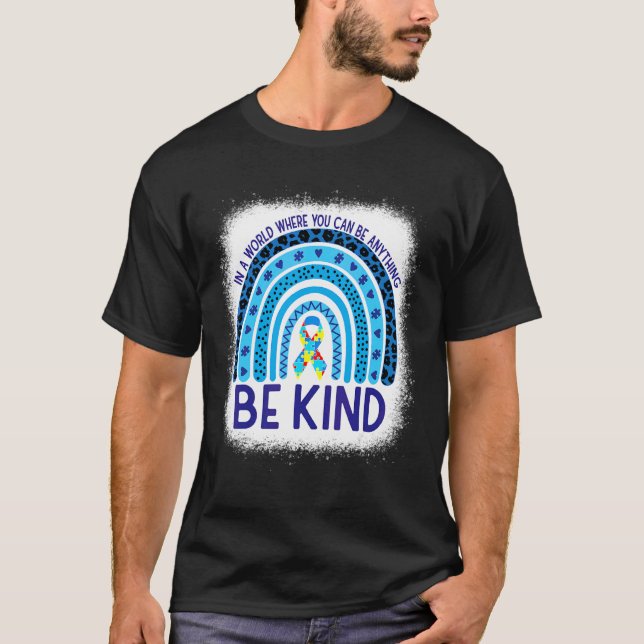 Be Kind Autism Awareness Leopard Choose Kindness B T-Shirt (Front)
