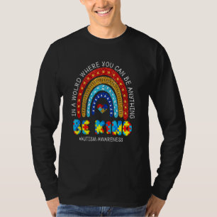 Be Kind Autism Awareness Leopard Rainbow Choose Ki T-Shirt