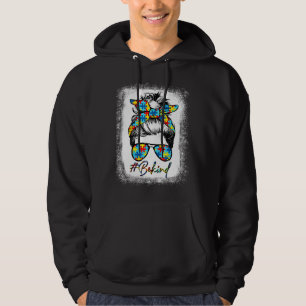 Be Kind Autism Awareness Messy Bun Choose Kindness Hoodie