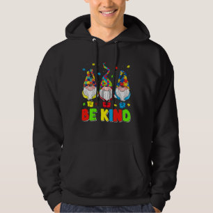 Be Kind Autism Awareness Month Cute Gnomes Men Wom Hoodie