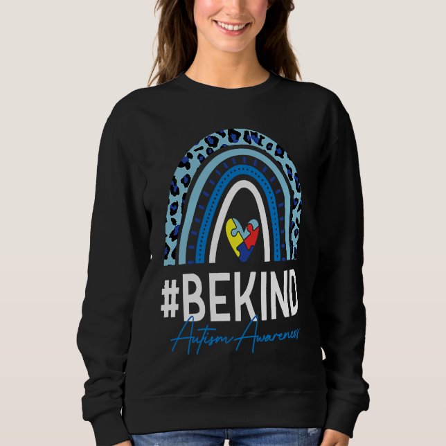 Be Kind Autism Awareness Month Puzzle Piece Heart  Sweatshirt (Front)