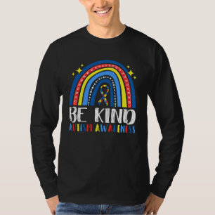 Be Kind Autism Awareness Month Puzzle Piece Rainbo T-Shirt