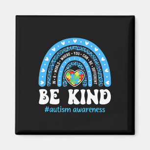 Be Kind Autism Awareness Puzzle Cute Rainbow Choos Magnet