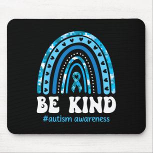 Be Kind Autism Awareness Puzzle Cute Rainbow Choos Mouse Pad