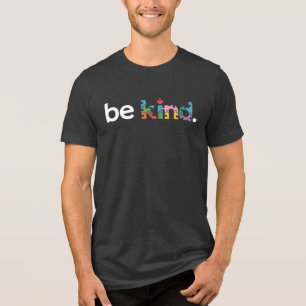 Be Kind Autism Awareness Puzzle Design Tri-Blend Shirt