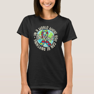 Be Kind Autism Awareness Puzzle Earth Cute Family  T-Shirt