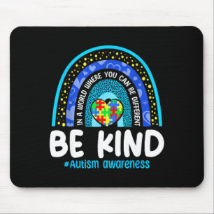 Be kind autism awareness puzzle rainbow autistic mouse pad