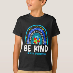 Be kind autism awareness puzzle rainbow autistic T-Shirt