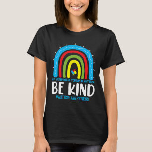 Be Kind Autism Awareness Rainbow Leopard Choose Ki T-Shirt