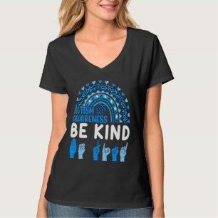 Be Kind Autism Awareness Rainbow Trendy Women Girl T-Shirt