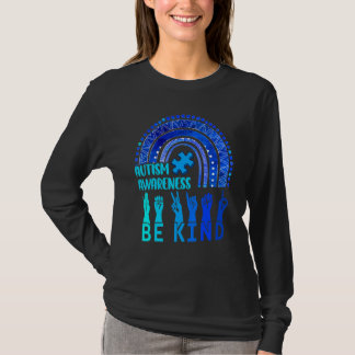 Be Kind Autism Awareness Rainbow Trendy Women Girl T-Shirt