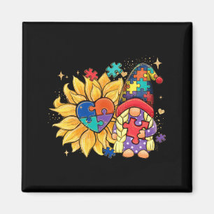 Be Kind Autism Gnomes Sunflower Autism Awareness M Magnet