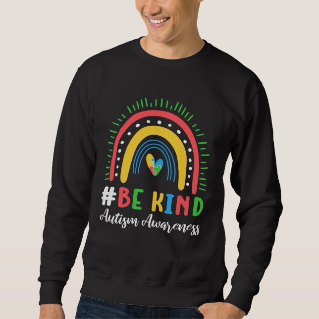 Be Kind Autistic Child Support Puzzle Autism Aware Sweatshirt (Front)