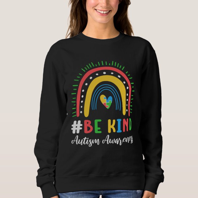 Be Kind Autistic Child Support Puzzle Autism Aware Sweatshirt (Front)