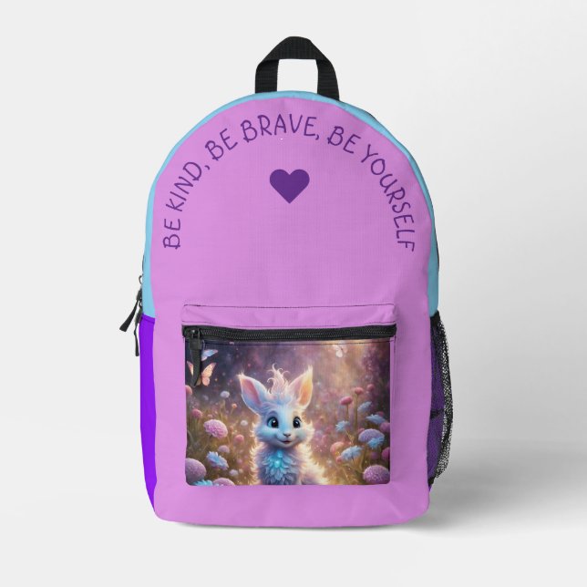 Be Kind, Be Brave… Printed Backpack (Front)