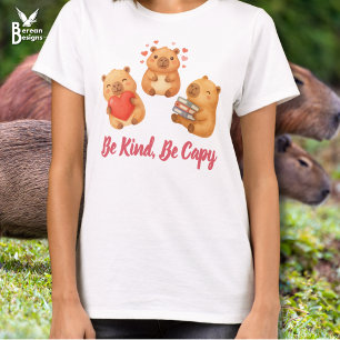 BE KIND BE CAPYBARA Cute Watercolor Capybara T-Shirt