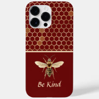 Be Kind Bee and Honeycomb on Burgundy
