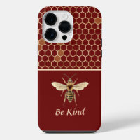 Be Kind Bee and Honeycomb on Burgundy