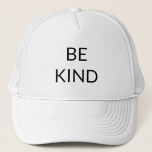 Be Kind, black white minimalist Trucker Hat