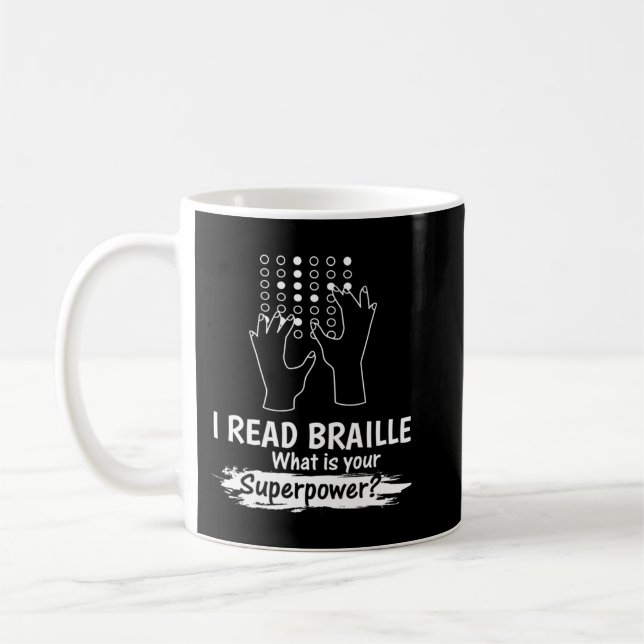 Be Kind Blind Awareness braille Pullover  Coffee Mug (Left)
