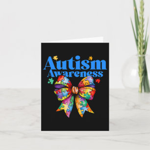 Be Kind Bow Autism Awareness Autism Support Love Card