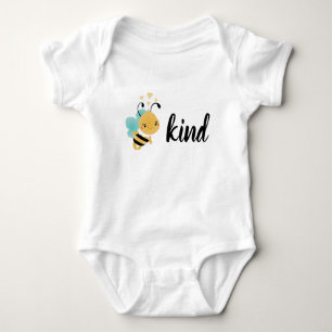 Be Kind Bumblebee Hearts Yellow Blue Baby Bodysuit