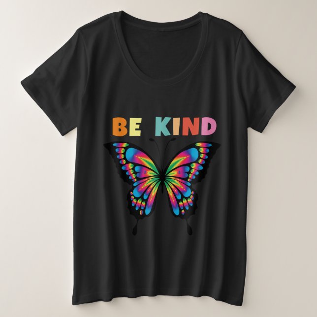 BE KIND BUTTERFLY T-SHIRT PLUS SIZE (Design Front)