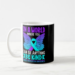 Be Kind Butterfly Teal Purple Ribbon Suicide Preve Coffee Mug