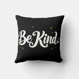 "Be Kind" Calligraphy Tee - Minimalist Black T-shi Cushion