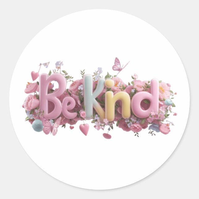 Be Kind Classic Round Sticker (Front)