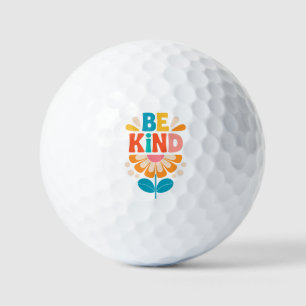 Be Kind Colourful Flower - Inspirational Positive Golf Balls