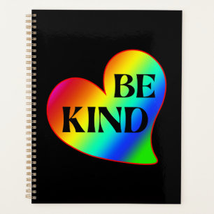 Be Kind Colourful Heart Rainbow Planner