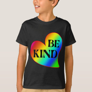 Be Kind Colourful Heart Rainbow  T-Shirt