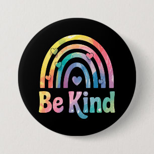 Be Kind Colourful Rainbow – Inspirational Positive 7.5 Cm Round Badge
