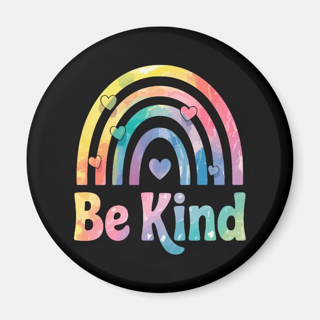 Be Kind Colourful Rainbow – Inspirational Positive Magnet (Front)