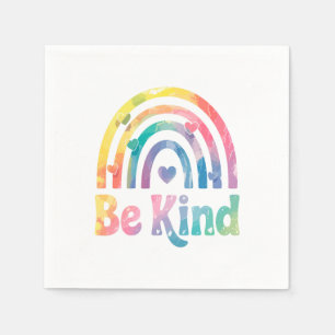 Be Kind Colourful Rainbow – Inspirational Positive Napkin