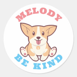 Be Kind Corgi Classic Round Sticker