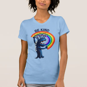 Be Kind - Cute Character Rainbow Positive Message T-Shirt