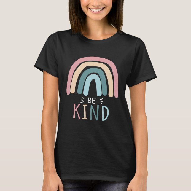 Be Kind Cute Graphic Boho Rainbow Womens Kids Girl T-Shirt (Front)