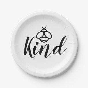 Be Kind - cute honey bee design Paper Plate