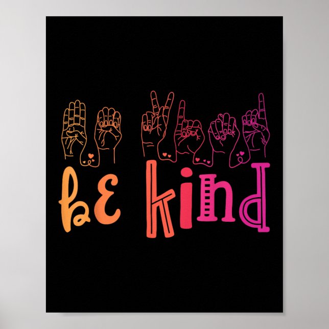 Be Kind Deaf Awareness Shirt Sign Language Kindnes (Front)