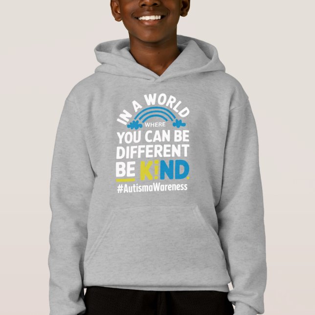Be Kind Different Autism Awareness Rainbow Design  (Front)