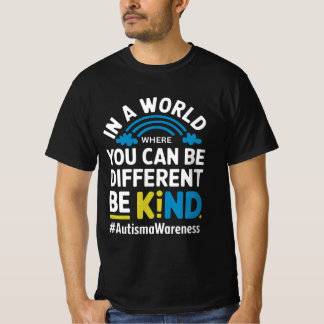 Be Kind Different Autism Awareness Rainbow Design  T-Shirt