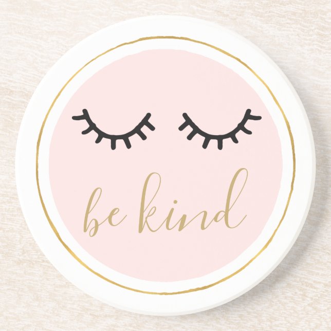 Be Kind Eyelashes Coaster (Front)
