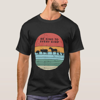 Be Kind Farm Animals Retro Vegan Vegetarian Men Wo T-Shirt