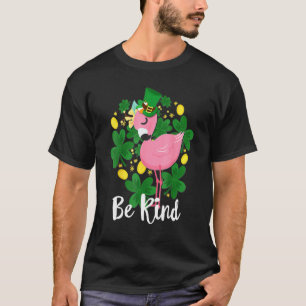 Be Kind Flamingo St Patrick Day Funny Pink Bird Au T-Shirt