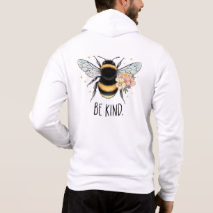 Be Kind Floral Cute Bee Inspirational Design Hoodie