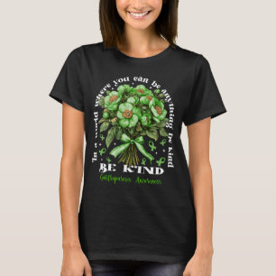 Be Kind Gastroparesis Awareness Green Floral T-Shirt