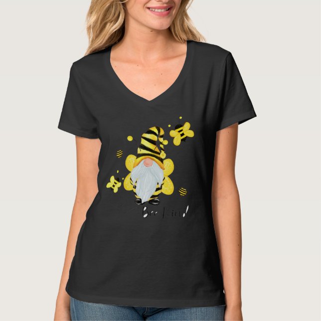 Be Kind Gnome And Bee Hippy Gnome T-Shirt (Front)